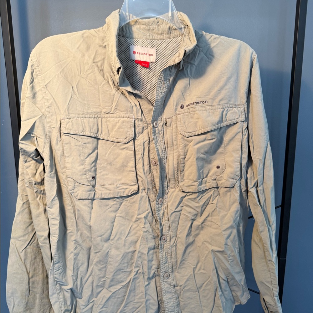 Redington Men's Tan/Green Fly Fishing Shirts